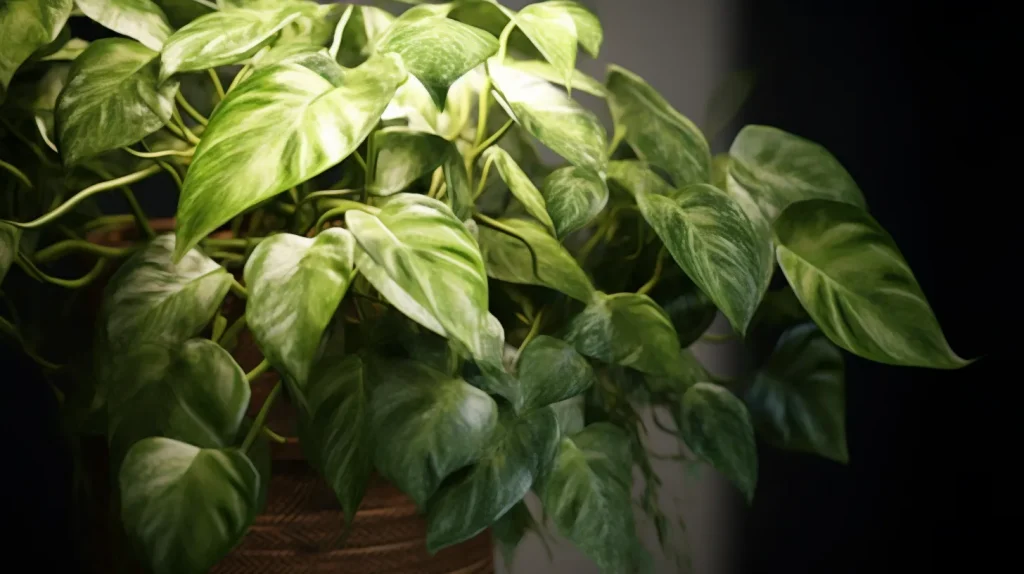 Pothos – una pianta da appartamento con foglie verdi a forma di cuore, conosciuta anche come